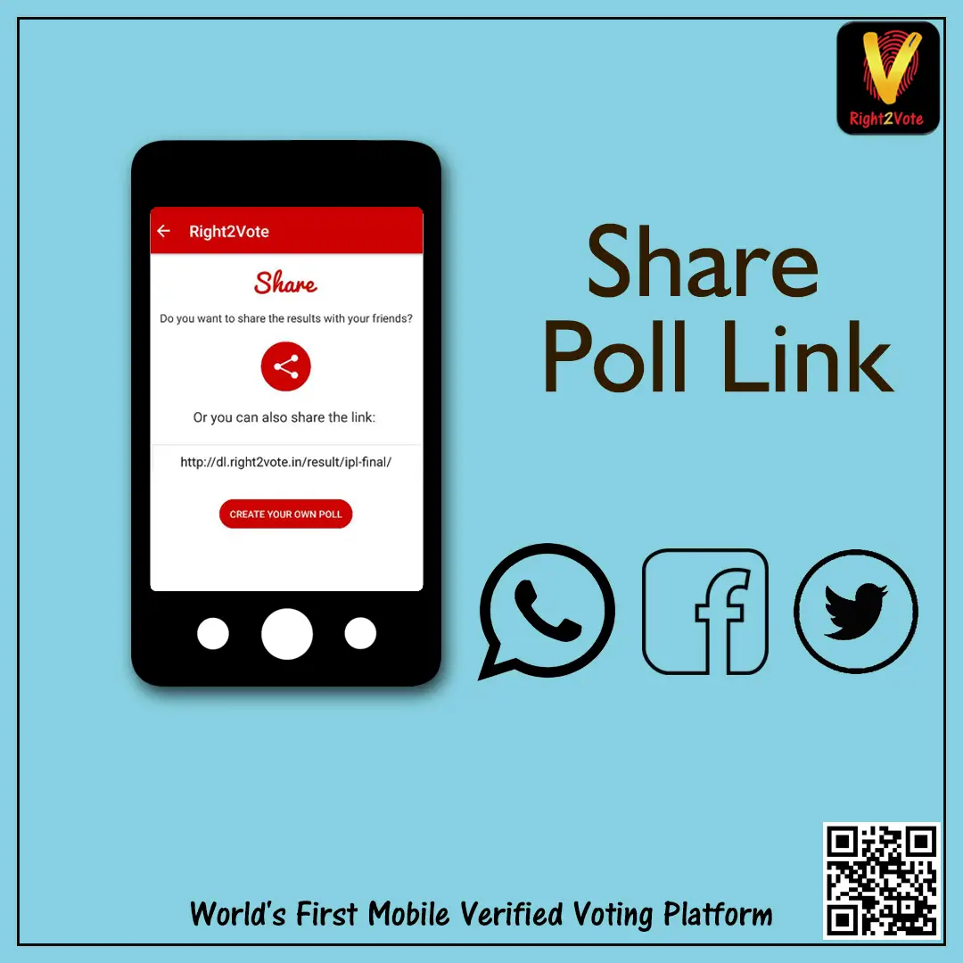 Share Poll Link On Social Media - Right2Vote